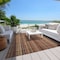 Homeroots 3' X 5' Rust Taupe And Gray Striped Washable Indoor Outdoor Area Rug 616382 - alternate 4