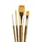 Princeton RealValue Brush Set, Gold Taklon Bristles, Short Handle Mixed Media Paintbrush, 4-Piece Set, 2PK PR9146 - alternate 2
