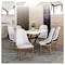 Leisuremod Verisma Collection Modern Wooden Dining Chair in Black Fabric with White Front VC57BFW - alternate 4