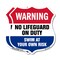 Signmission Pool Warning Shield Sign No Lifeguard On, 12 inch X 12 inch, Plastic Sign, 2PK SHI-P-2PACK-12-432 - alternate 1