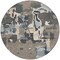 Homeroots 8' Taupe Gray And Beige Round Abstract Washable Indoor Outdoor Area Rug 599600 - alternate 4