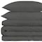 Homeroots Gray King Cotton Blend 1500 Thread Count Washable Duvet Cover Set 528222 - alternate 6
