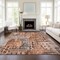 Homeroots 8' X 10' Orange Copper And Salmon Village Houses Washable Indoor Outdoor Area Rug 577868 - alternate 6