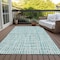 Homeroots 3' X 5' Teal Blue And Ivory Striped Washable Indoor Outdoor Area Rug 583462 - alternate 6