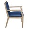 Regency Regent WallGuard Guest & Reception Waiting Room Wood Side Chair - Noble Oak / Navy Blue Vinyl 9875NONV - alternate 4