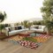 Homeroots 8' X 11' Green Orange Red And Blue Floral Indoor Outdoor Area Rug 546698 - alternate 6