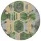 Homeroots 8' Green Gold And Silver Round Geometric Washable Indoor Outdoor Area Rug 618747 - alternate 6