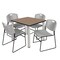 Regency Square Kee Breakroom Table W/ 4 Zeng Stack Chairs, 36 in W, 36 in L, Noble Oak TB3636NOBPCM44GY - alternate 1