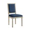 Homeroots Set of Two Navy Blue and Brown Upholstered Linen Dining Side Chairs 535365 - alternate 6
