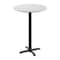 Flash Furniture 31.25" Round Tabletop, Seamless Surface Technology, White Faux Marble, 22x22 Black Bar Height X-Base ST-RD31-WHMAR-T2222B-GG - alternate 1