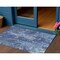 Homeroots 3' X 5' Navy Blue And Denim Blue Abstract Washable Indoor Outdoor Area Rug 610408 - alternate 1