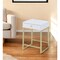 Homeroots 24" Gold And White Solid Wood End Table With Drawer 286068 - alternate 3