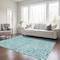 Homeroots 10' X 14' Teal Blue And Ivory Abstract Washable Indoor Outdoor Area Rug 599021 - alternate 4