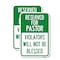 Signmission Reserved for Pastor Violators Will Not Be Blessed, 18'' X 24'' 2 Signs, Heavy Gauge Aluminum, 2PK A-1824-2PACK-23191 - alternate 1