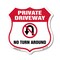 Signmission Private Driveway Shield Sign No Turn Aro, 12 Inch X 12 Inch, Aluminum Metal Sign SHI-A-12-435 - alternate 1