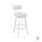Armen Living Benjamin 26in Swivel Counter Stool in Brushed Stainless Steel with Gray Faux Leather LCBEBABSVGRY26 - alternate 5