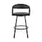 Homeroots 26" Black Faux Leather and Iron Low Back Counter Height Swivel Bar Chair 569182 - alternate 6