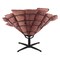 Homeroots 42" Pink And Black Velvet And Upholstered Swivel Side Chair 564970 - alternate 5