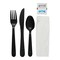Empress Heavy Weight Cutlery Kit PP Knife Fork TS S&P Napkin Black, 250PK E179000 - alternate 3