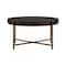 Homeroots 32" Black And Brown Solid Wood And Metal Round Coffee Table 520643 - alternate 3