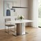 Homeroots 63" White And Silver Marble And Metal Pedestal Base Dining Table 555153 - alternate 3