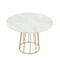 Homeroots 42" White and Gold Marble and Metal Pedestal Base Round Top Dining Table 534367 - alternate 4