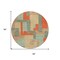 Homeroots 8' Sage Gray And Orange Round Geometric Washable Indoor Outdoor Area Rug 613231 - alternate 3
