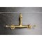 Kingston Brass Two-Handle Wall Mount Bridge Kitchen Faucet, Brushed Brass KS3257BL - alternate 3