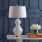 Jonathan Y Abbas 29" Geometric Ceramic/Metal LED Table Lamp, White/Gold Leaf JYL4013A - alternate 4