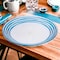 Homeroots Clear and Blue Four Piece Swirl Acrylic Service For Four Dinner Plate Set 520896 - alternate 5