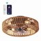 Jonathan Y Rowan 19.5" 4-Light Modern Bohemian 6-Speed Metal/Rattan Mobile-App/Remote-Controlled Lantern LED Ce JYL9730A - alternate 1