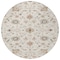 Homeroots 8' Ivory Brown And Coral Round Floral Washable Indoor Outdoor Area Rug 604781 - alternate 4