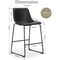 Simple Deluxe Counter Height Chairs Set of 2, 26 Inch Seat Height Island Stools with Back, Faux Leather Counter S 3A88CHAIR6013BLK02 - alternate 5