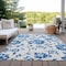 Homeroots 10' X 14' White And Denim Blue Floral Washable Indoor Outdoor Area Rug 589517 - alternate 4