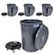 Magnum Tool Gray 44 Gallon Trash Can Set, Trash Can, Quiet Dolly, and Reinforced Lid, 4 Set CMTC-CLD0-44G04 - alternate 1