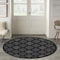 Homeroots 4' Charcoal And Black Round Trellis Indoor Outdoor Area Rug 545550 - alternate 3