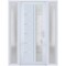 Vdomdoors Front Exterior Prehung FiberGlass Door Frosted Glass / Manux 8088 White Silk / 2 Sidelight Exterior MANUX8088EXD-WS-W16+36+16 x H80-LH - alternate 1