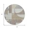 Homeroots 8' Khaki And Silver Round Geometric Washable Indoor Outdoor Area Rug 617922 - alternate 6