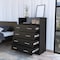 Homeroots 33" Black Four Drawer Standard Chest With Open Shelf 544025 - alternate 4