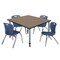 Regency Square Kee Adjustable Classroom Table W/ 4 Andy Stack Chairs, 48 in W, 48 in L, Noble Oak TB4848NOAPGY45NV - alternate 1
