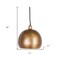 Homeroots Gold Single Metal Dimmable Ceiling Light With Gold Shades 611615 - alternate 2