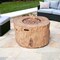 Homeroots 37" Brown Faux Wood Stump Propane Round Fire pit With Cover 535176 - alternate 6