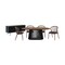 Homeroots Six Piece Brown and Black Oval Dining Set with Four Chairs and Sideboard 571713 - alternate 2