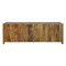 Homeroots 86" Dark Gray Carved Floral Distressed Solid Wood Enclosed Storage TV Stand 558159 - alternate 6