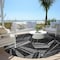 Homeroots 8' Black And Gray Round Geometric Washable Indoor Outdoor Area Rug 594757 - alternate 3
