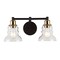 Jonathan Y Manhattan Vintage 18.5" 2-Light Metal/Glass Industrial Rustic LED Vanity, Brass Gold/Oil Rubbed Bronz JYL3545A - alternate 1