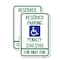 Signmission Reserved Parking Penalty $100 to $500 Tow-Away Zone wit, 12'' X 18'', Heavy Gauge Aluminum, 2PK A-1218-2PACK-22989 - alternate 1