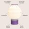 Jonathan Y Asian Lantern 15 in. Vintage Traditional Plant-Based PLA 3D Printed Dimmable LED Table Lamp, White/Pu USA1003A - alternate 8