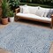 Homeroots 9' X 12' Denim Blue And Ivory Abstract Washable Indoor Outdoor Area Rug 599710 - alternate 1