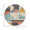 Homeroots 8' Gray Gold And Salmon Round Geometric Washable Indoor Outdoor Area Rug 617982 - alternate 4